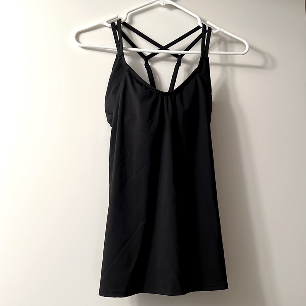 Black Athleta Flowy Swim Tankini Top size S